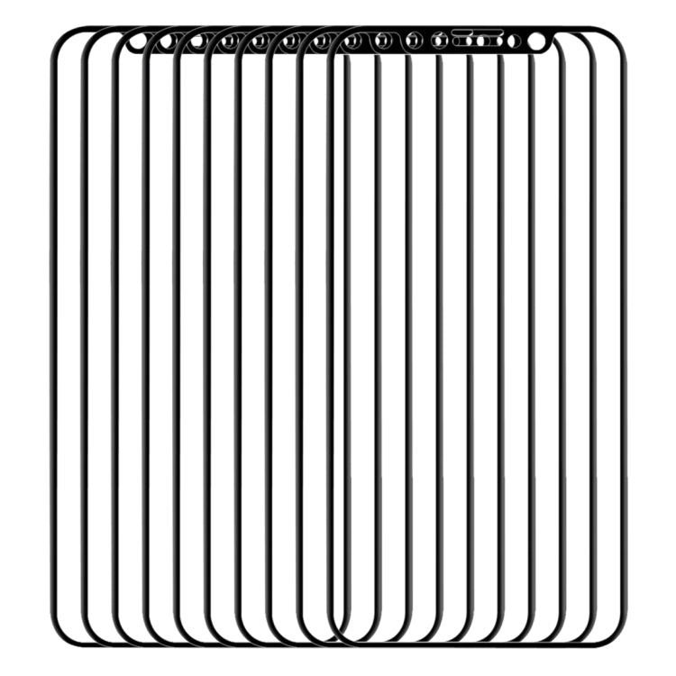 For iPhone 11 Pro / XS / X 50pcs 0.1mm 9H Full Screen Flexible Fiber Tempered Glass Film(Black)