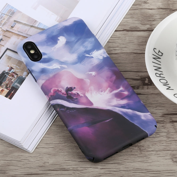 For iPhone XS Luminous Abstract Pattern PC Protective Case