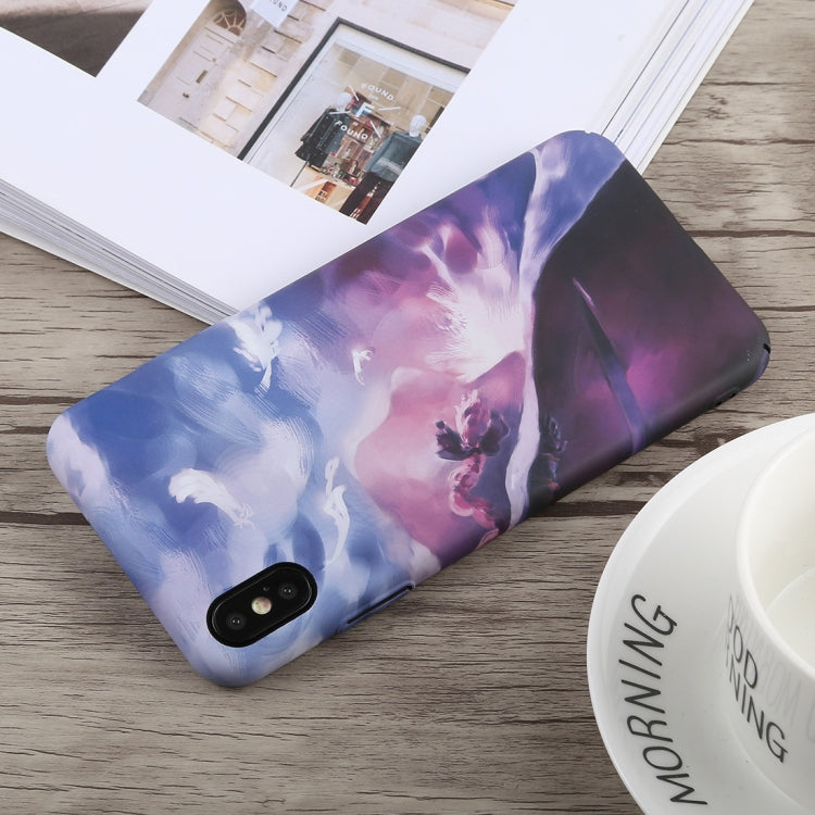 For iPhone XS Luminous Abstract Pattern PC Protective Case