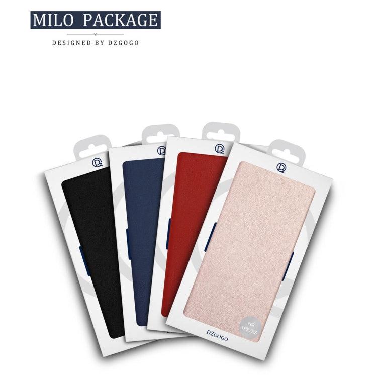 For iPhone X / XS DZGOGO MILO Series PC + PU Horizontal Flip Leather Case with Holder & Card Slot & Wallet