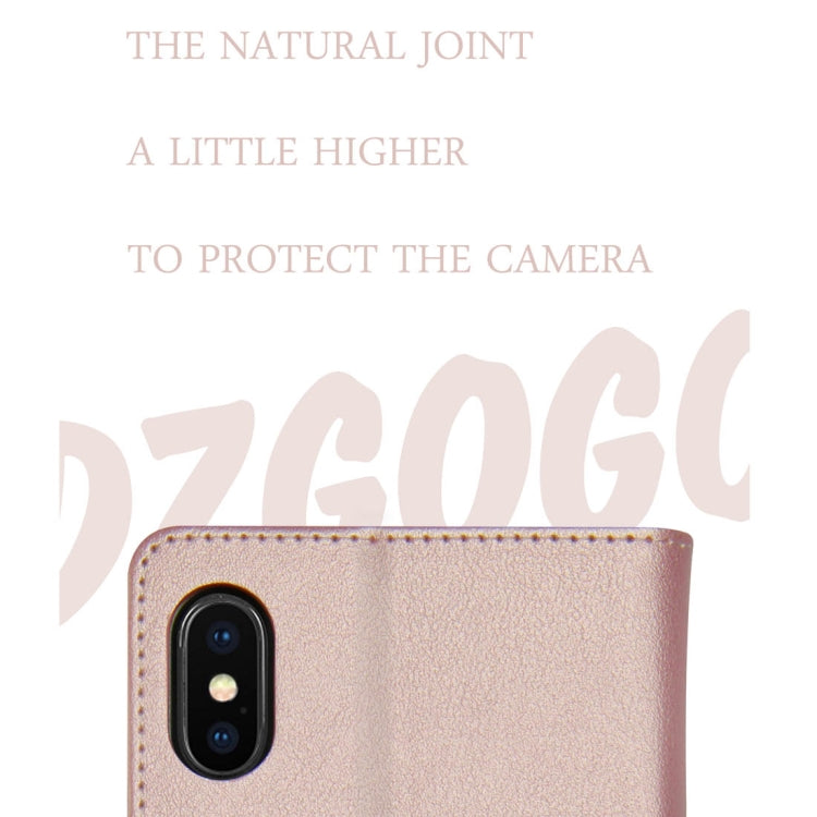 For iPhone X / XS DZGOGO MILO Series PC + PU Horizontal Flip Leather Case with Holder & Card Slot & Wallet