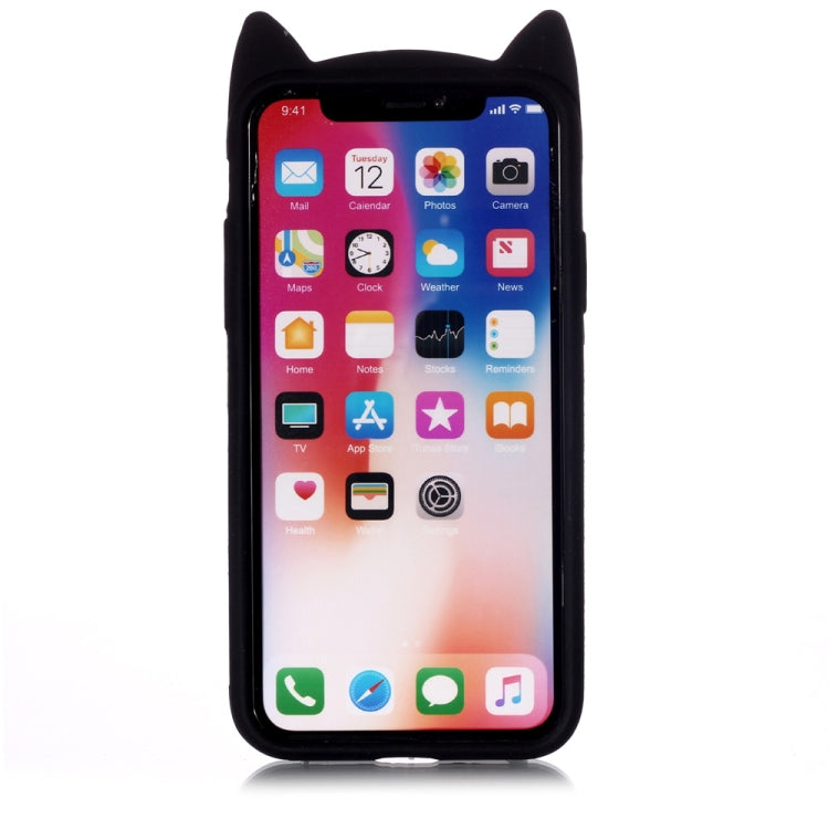 For iPhone X / XS Cheshire Cat Pattern Silicone Protective Case