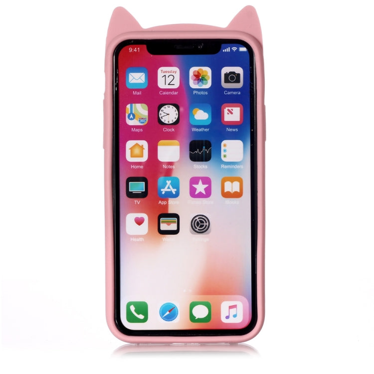 For iPhone X / XS Cheshire Cat Pattern Silicone Protective Case