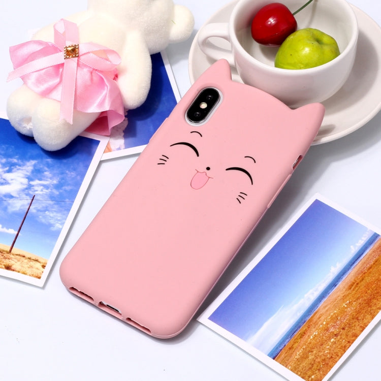 For iPhone X / XS Cheshire Cat Pattern Silicone Protective Case
