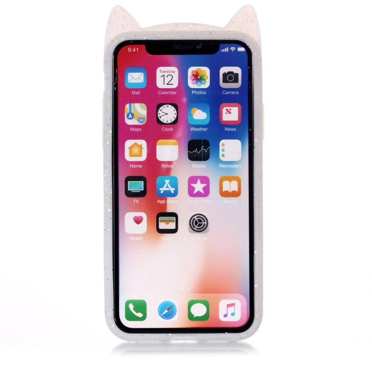 For iPhone X / XS Cheshire Cat Pattern Silicone Protective Case