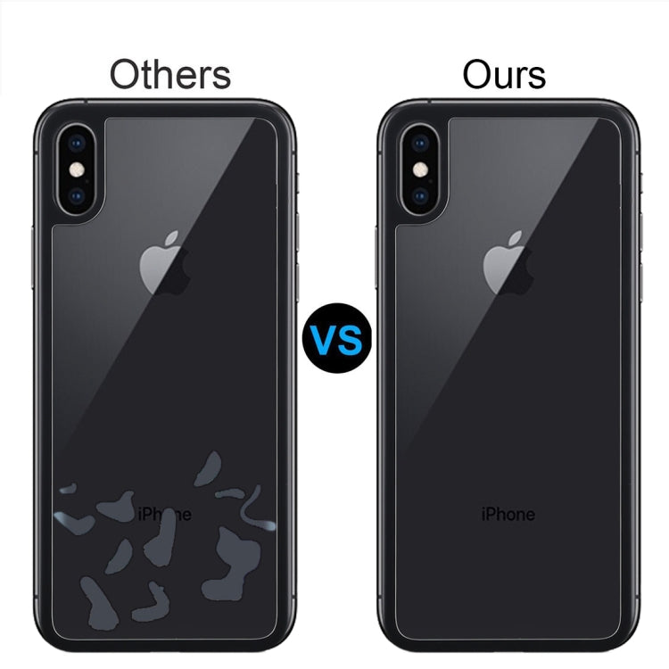 For iPhone X / XS 9H Anti-fingerprint Plasma Full Screen Carbon Fiber Scrub Back Film