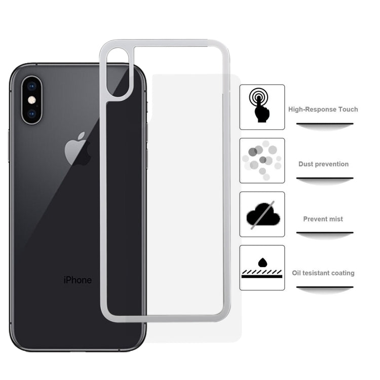 For iPhone X / XS 9H Anti-fingerprint Plasma Full Screen Carbon Fiber Scrub Back Film