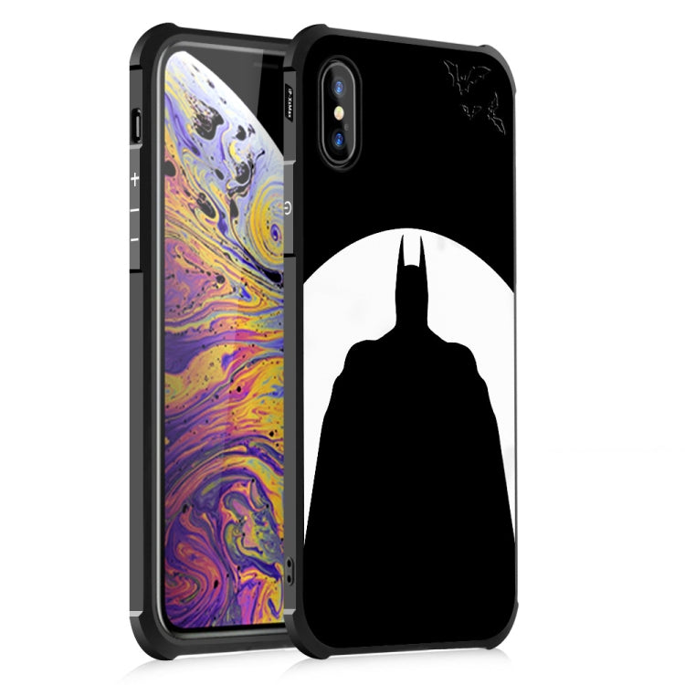 For iPhone X / XS Batman Pattern Four-angle Shockproof Color Drawing TPU Case