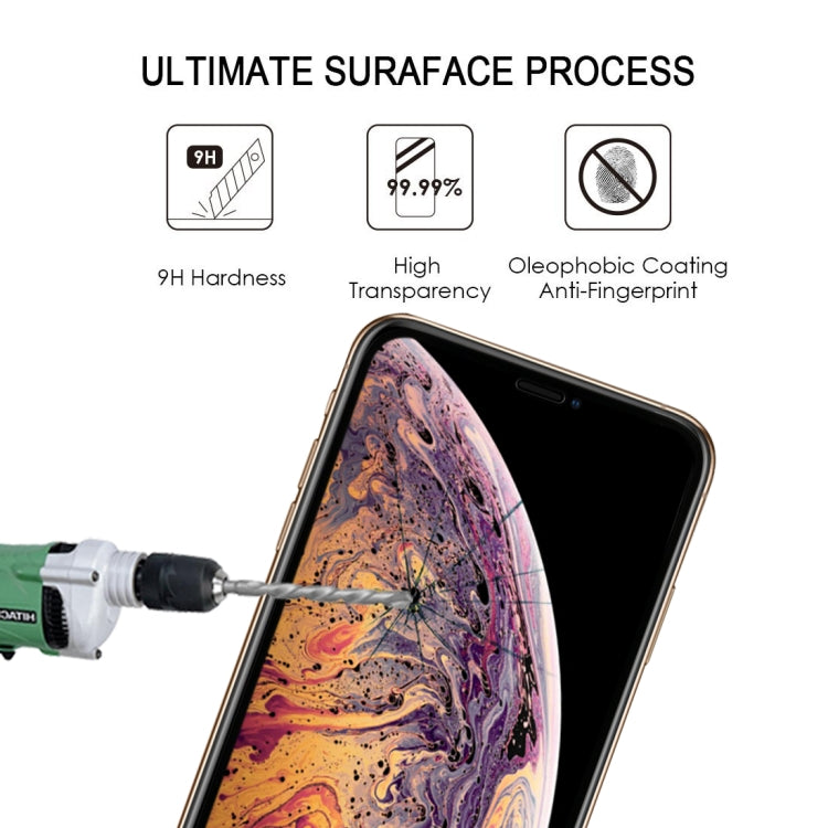 For iPhone XS 9H Plasma Oiling Full Screen Tempered Glass Film (Black)