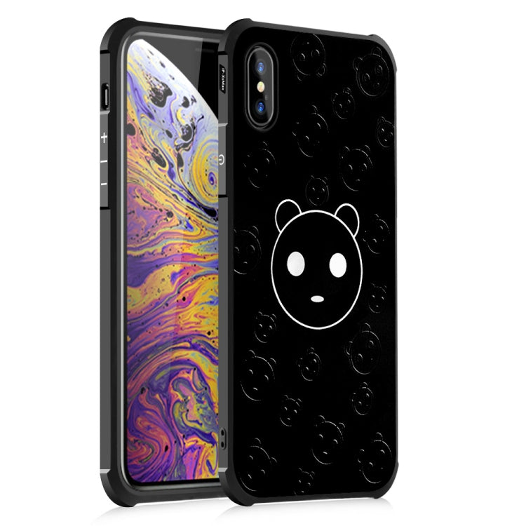 For iPhone X / XS Cartoon Bear Pattern Four-angle Shockproof Color Drawing TPU Case