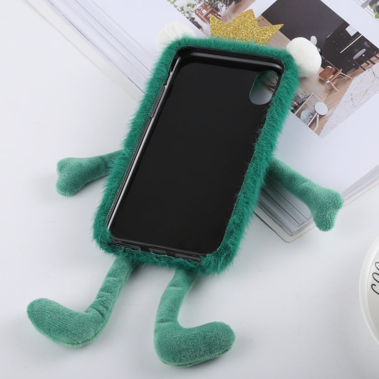 For iPhone XS Frog Prince Shape Villus TPU Case
