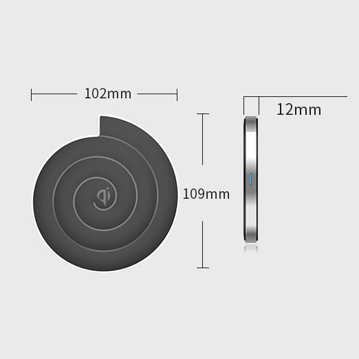 5W Ultrathin Intelligent Recognition Circular Fast Charging Qi Standard Wireless Charger