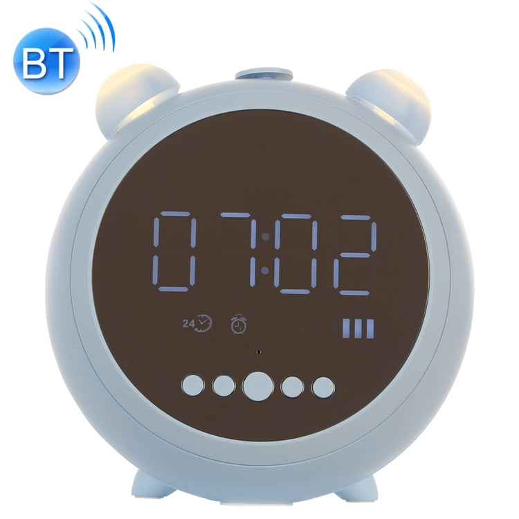 JKR Portable Mirror Alarm Clock Bluetooth V5.0 Desktop Speaker, Support TF Card & FM & AUX