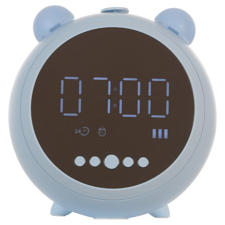 JKR Portable Mirror Alarm Clock Bluetooth V5.0 Desktop Speaker, Support TF Card & FM & AUX