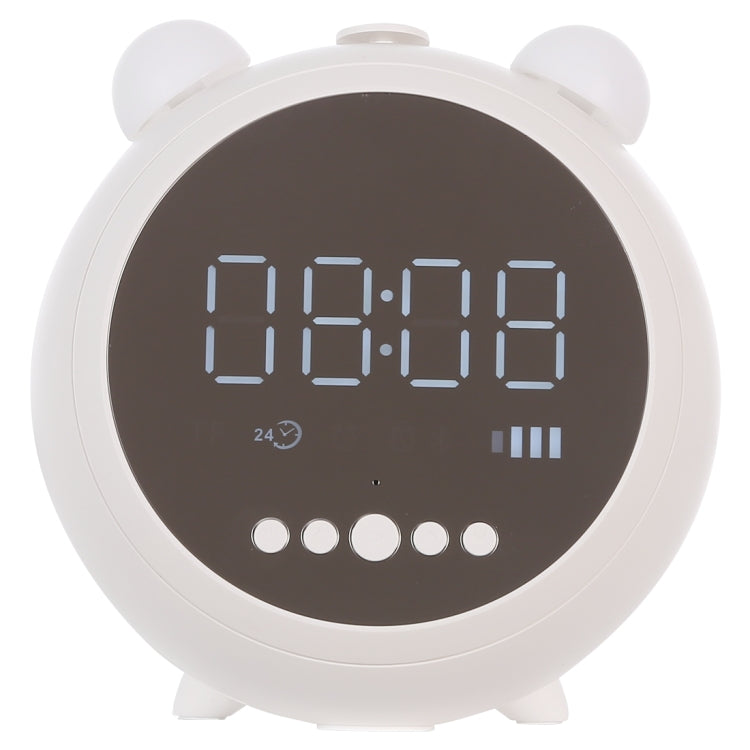 JKR Portable Mirror Alarm Clock Bluetooth V5.0 Desktop Speaker, Support TF Card & FM & AUX