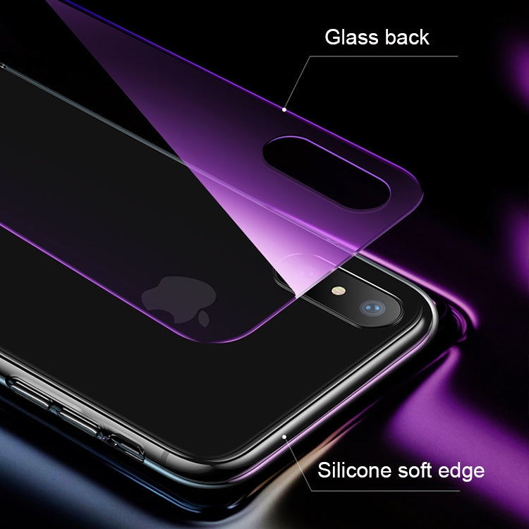 For iPhone X / XS CAFELE Gradient Color Glass Case(Pink)