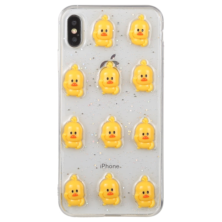 For iPhone X / XS 3D Glue Web Celebrity Yellow Duck PC + TPU Protective Case
