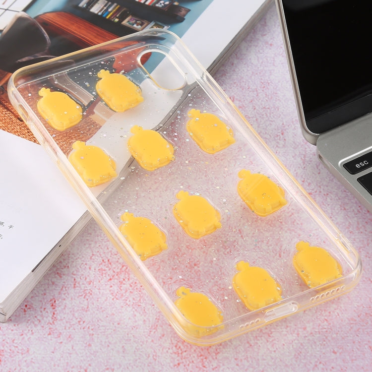For iPhone X / XS 3D Glue Web Celebrity Yellow Duck PC + TPU Protective Case