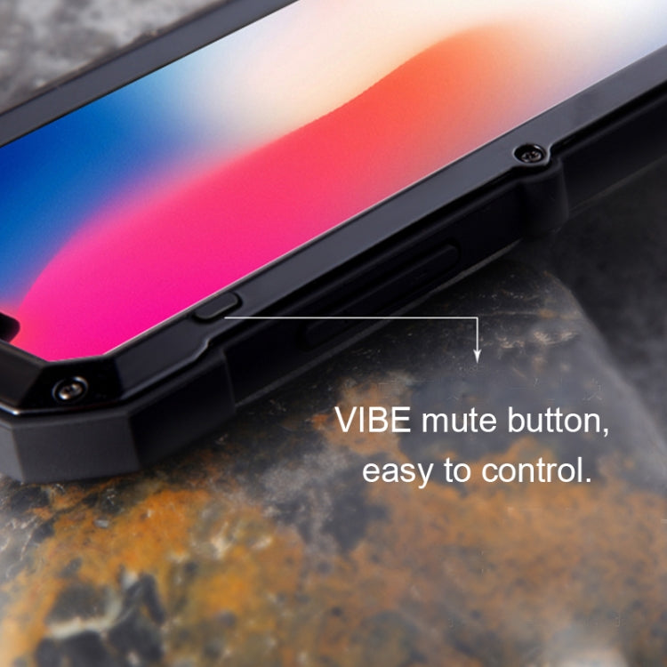 For iPhone X / XS V8 Waterproof Dustproof Shockproof Aluminum Alloy + Tempered Glass + Silicone Case