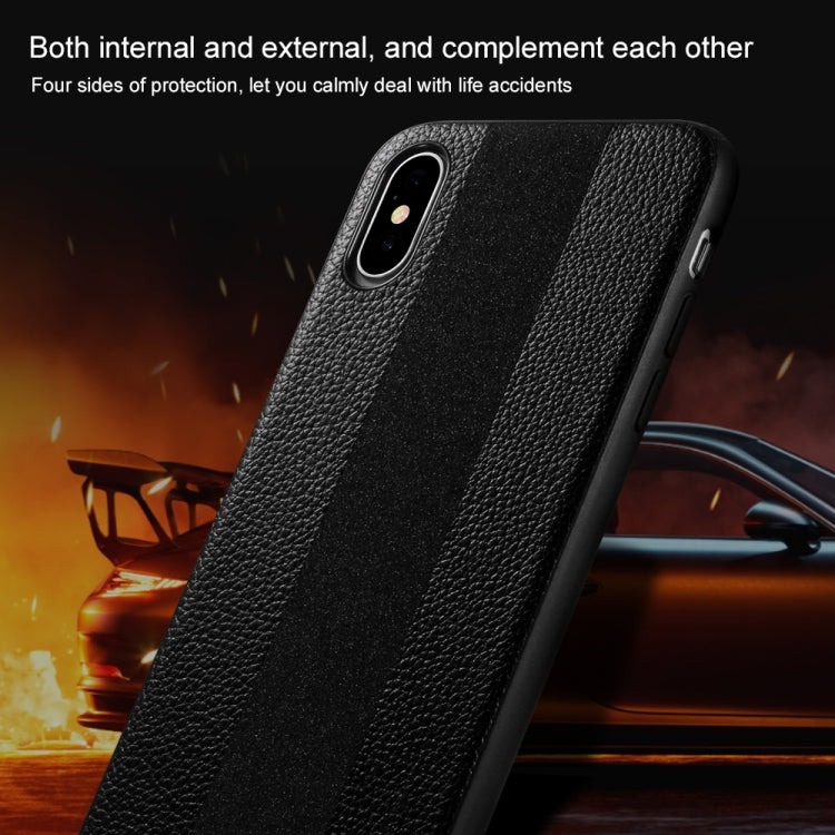 For iPhone X / XS SULADA Anti-slip TPU + Handmade Leather Case (Red)