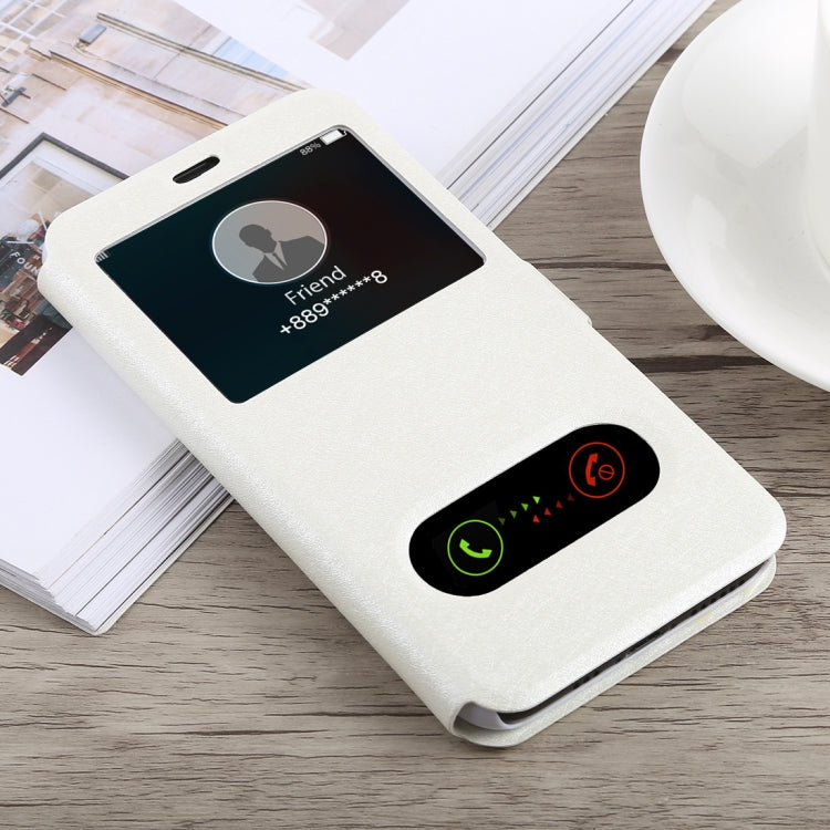 For iPhone X / XS Silk Texture Horizontal Flip Leather Case with Holder & Call Display ID