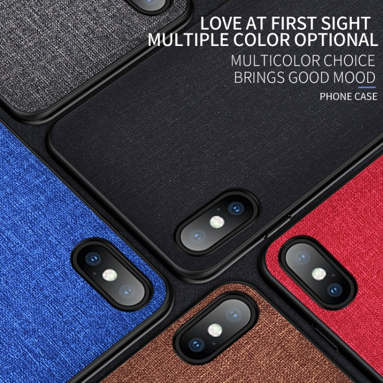 For iPhone X / XS Shockproof Cloth Texture PC+ TPU Protective Case
