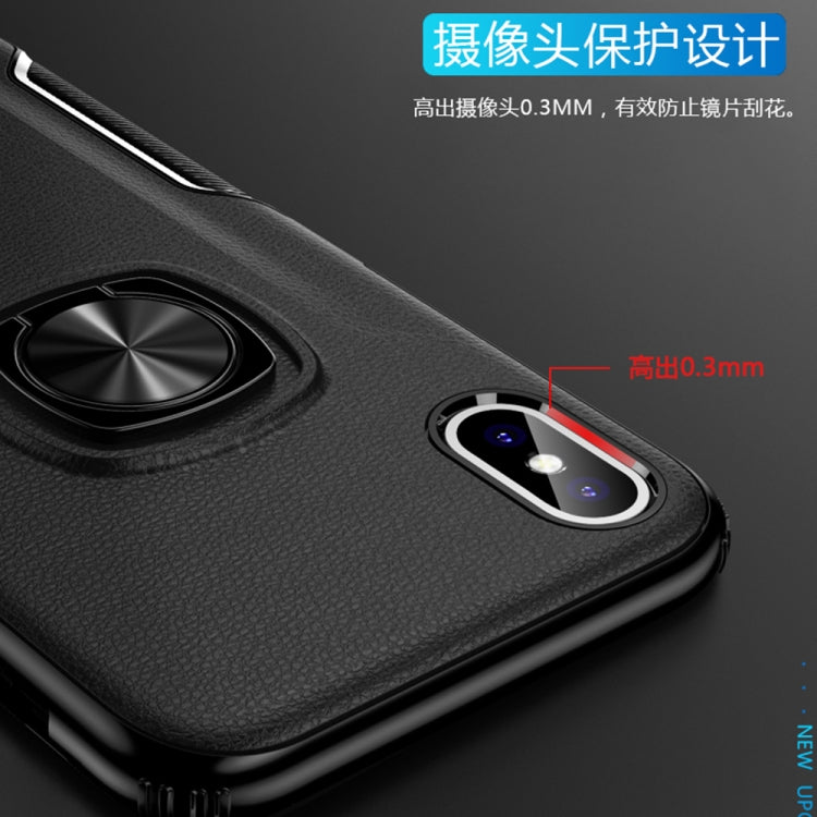 For iPhone X / XS Shockproof Car Magnetic Case with 360 Degree Gold Armor Ring