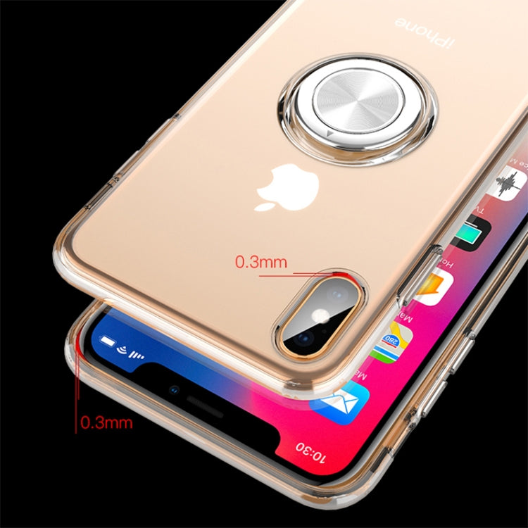 For iPhone XS Ultra-thin TPU Protective Case with Metal Ring Holder