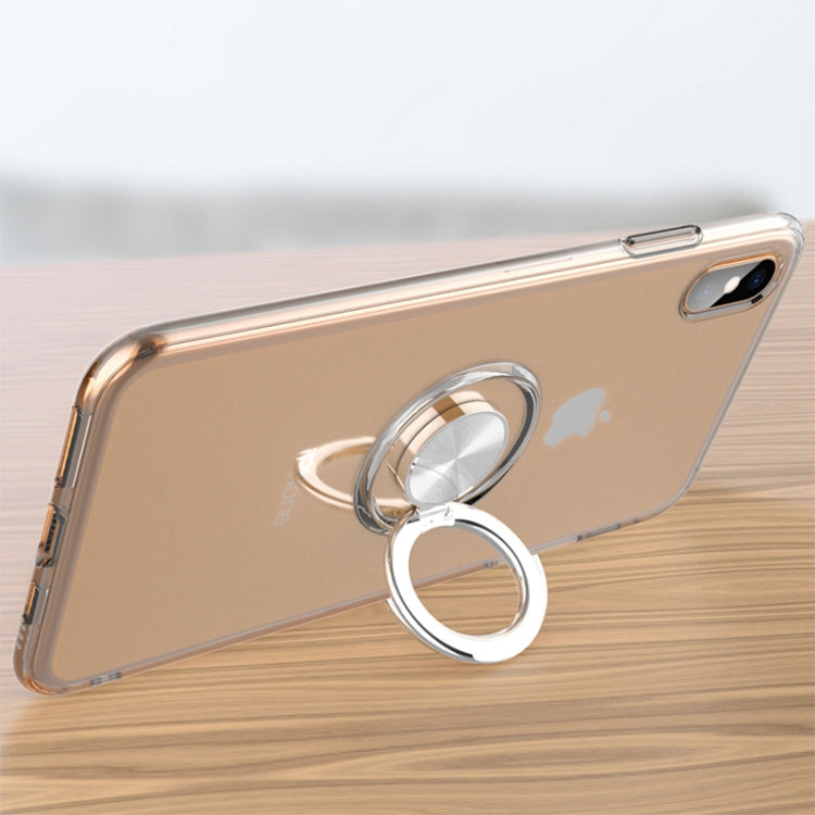 For iPhone XS Ultra-thin TPU Protective Case with Metal Ring Holder