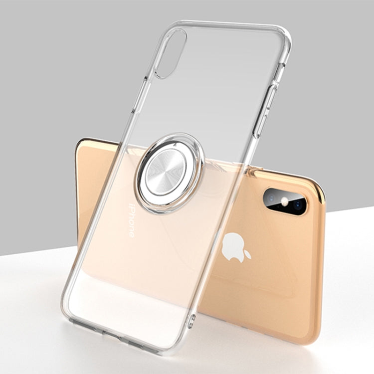 For iPhone XS Ultra-thin TPU Protective Case with Metal Ring Holder