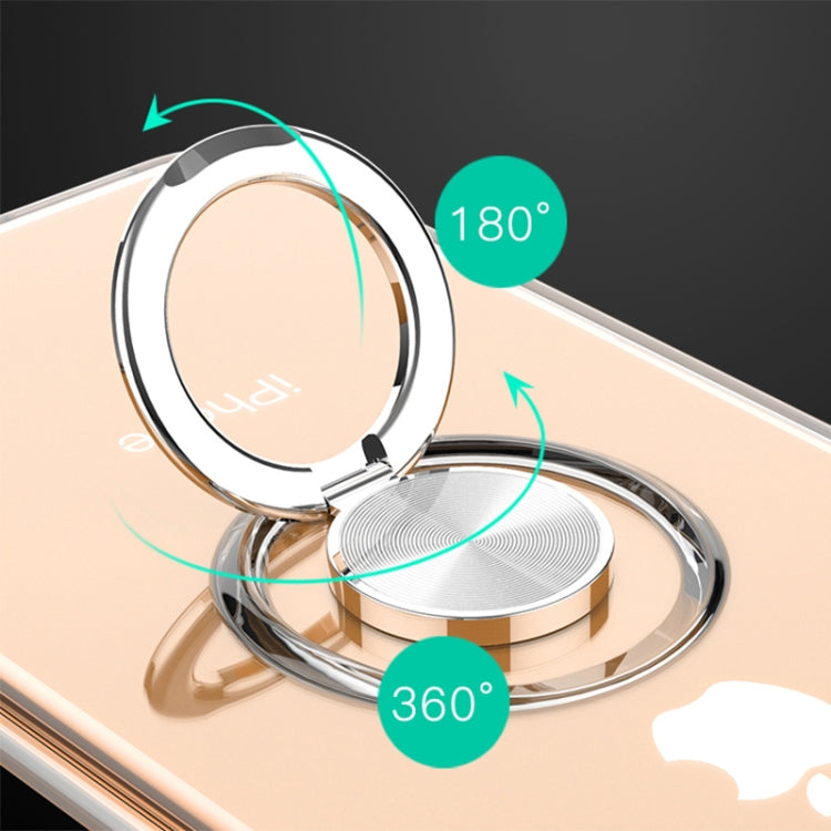 For iPhone XS Ultra-thin TPU Protective Case with Metal Ring Holder