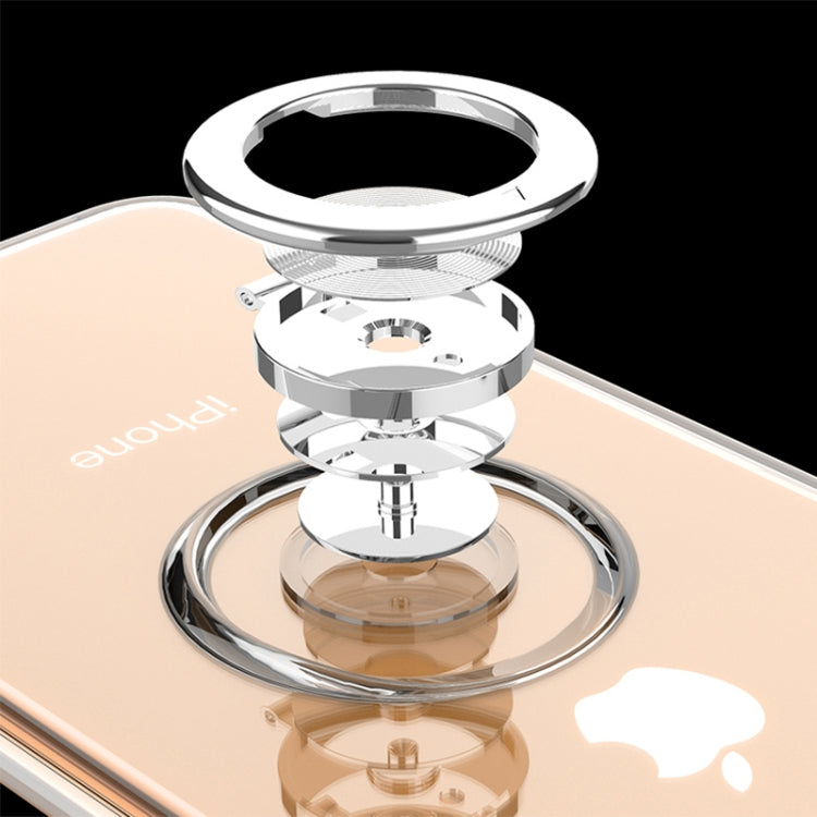 For iPhone XS Ultra-thin TPU Protective Case with Metal Ring Holder