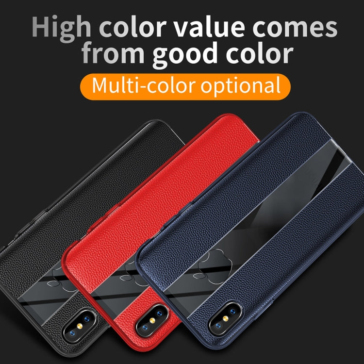 For iPhone X / XS Anti-slip Leather + TPU Protective Case(Red)