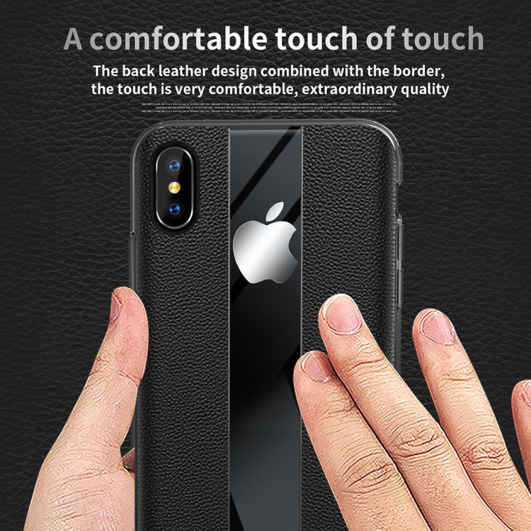 For iPhone X / XS Anti-slip Leather + TPU Protective Case(Red)