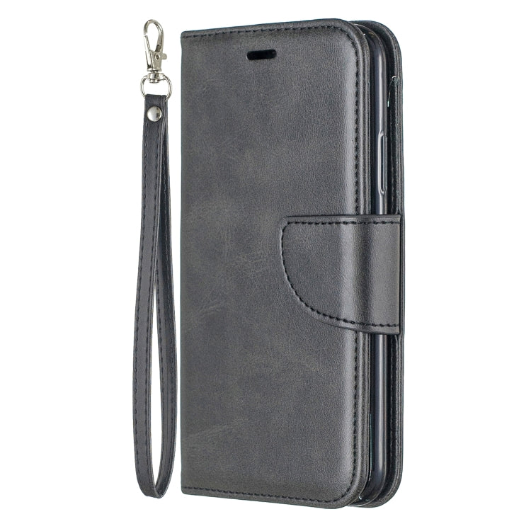 For iPhone X / XS Retro Lambskin Texture Pure Color Horizontal Flip PU Leather Case with Holder & Card Slots & Wallet & Lanyard