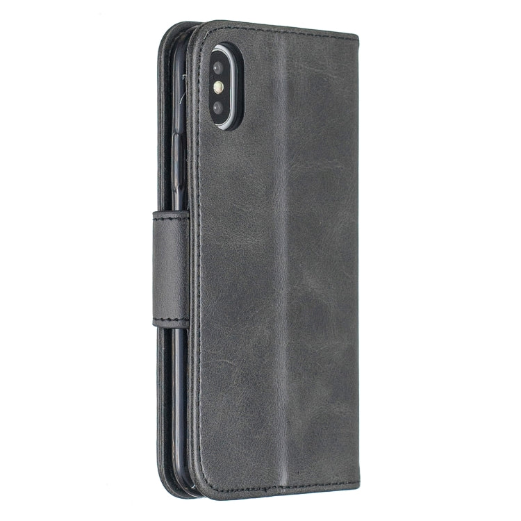 For iPhone X / XS Retro Lambskin Texture Pure Color Horizontal Flip PU Leather Case with Holder & Card Slots & Wallet & Lanyard