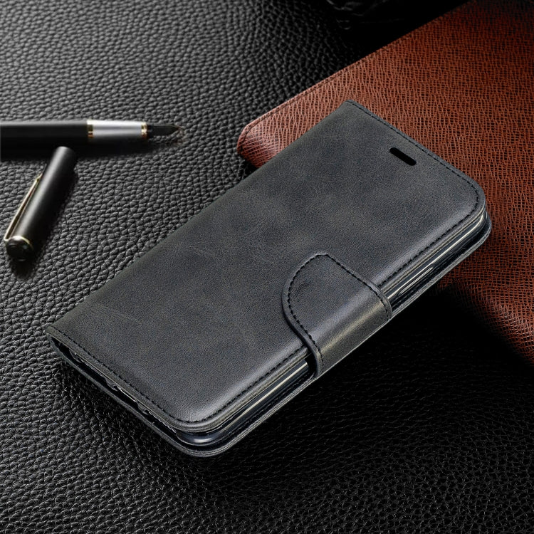 For iPhone X / XS Retro Lambskin Texture Pure Color Horizontal Flip PU Leather Case with Holder & Card Slots & Wallet & Lanyard