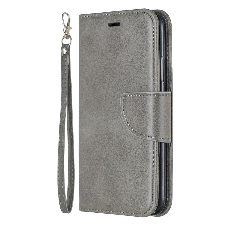 For iPhone X / XS Retro Lambskin Texture Pure Color Horizontal Flip PU Leather Case with Holder & Card Slots & Wallet & Lanyard