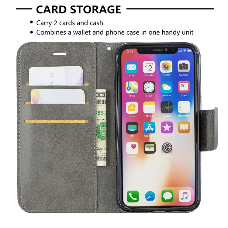 For iPhone X / XS Retro Lambskin Texture Pure Color Horizontal Flip PU Leather Case with Holder & Card Slots & Wallet & Lanyard