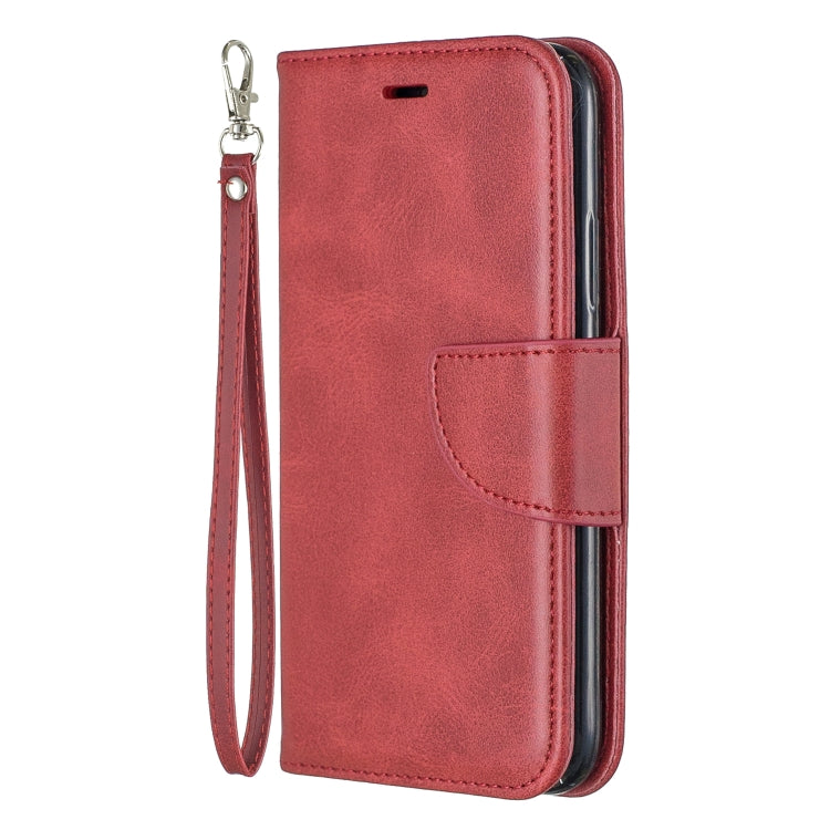 For iPhone X / XS Retro Lambskin Texture Pure Color Horizontal Flip PU Leather Case with Holder & Card Slots & Wallet & Lanyard