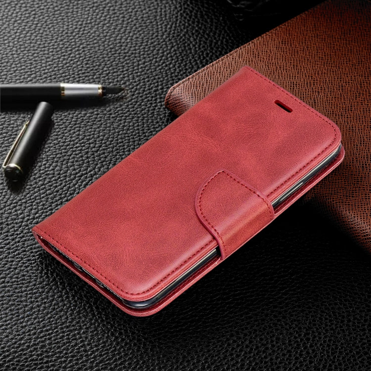 For iPhone X / XS Retro Lambskin Texture Pure Color Horizontal Flip PU Leather Case with Holder & Card Slots & Wallet & Lanyard
