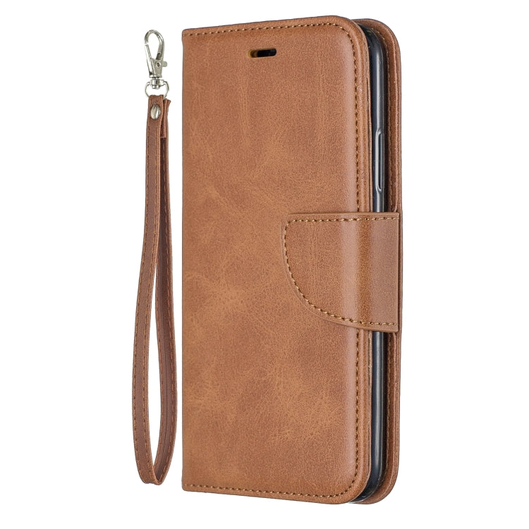 For iPhone X / XS Retro Lambskin Texture Pure Color Horizontal Flip PU Leather Case with Holder & Card Slots & Wallet & Lanyard