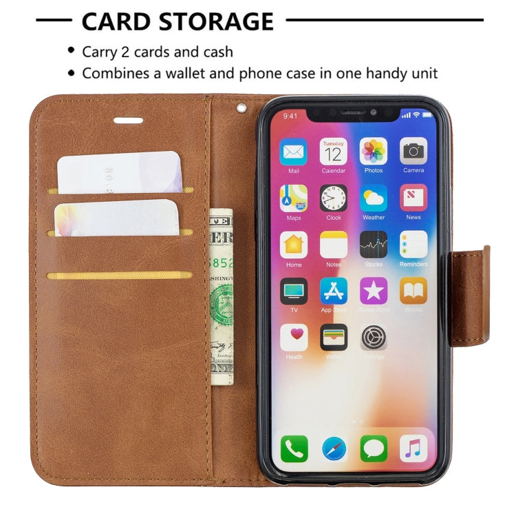 For iPhone X / XS Retro Lambskin Texture Pure Color Horizontal Flip PU Leather Case with Holder & Card Slots & Wallet & Lanyard