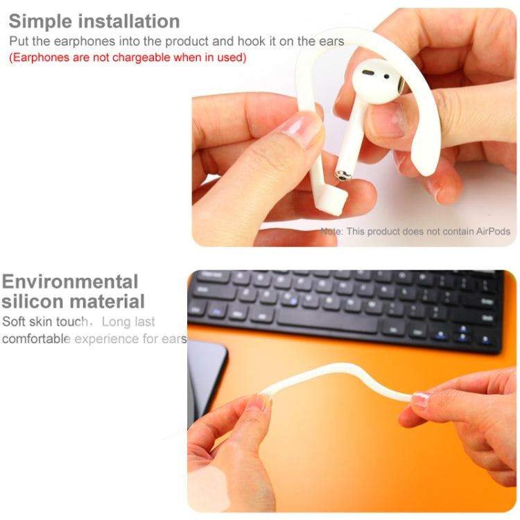 1 Pair IMAK For AirPods 1 / 2 Wireless Earphones Silicone Anti-lost Lanyard Ear Hook(White)