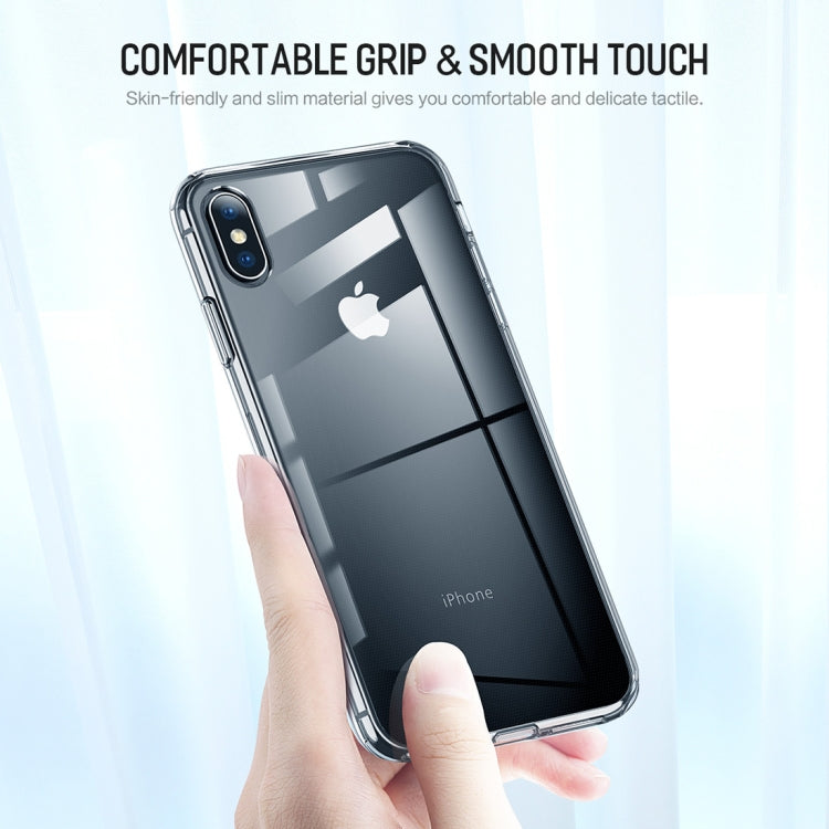 For iPhone X / XS ROCK Pure Series Slim TPU + HD PC Protective Case(Transparent)