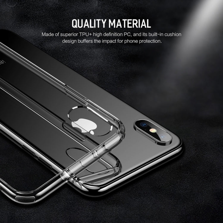 For iPhone X / XS ROCK Pure Series Slim TPU + HD PC Protective Case(Transparent)