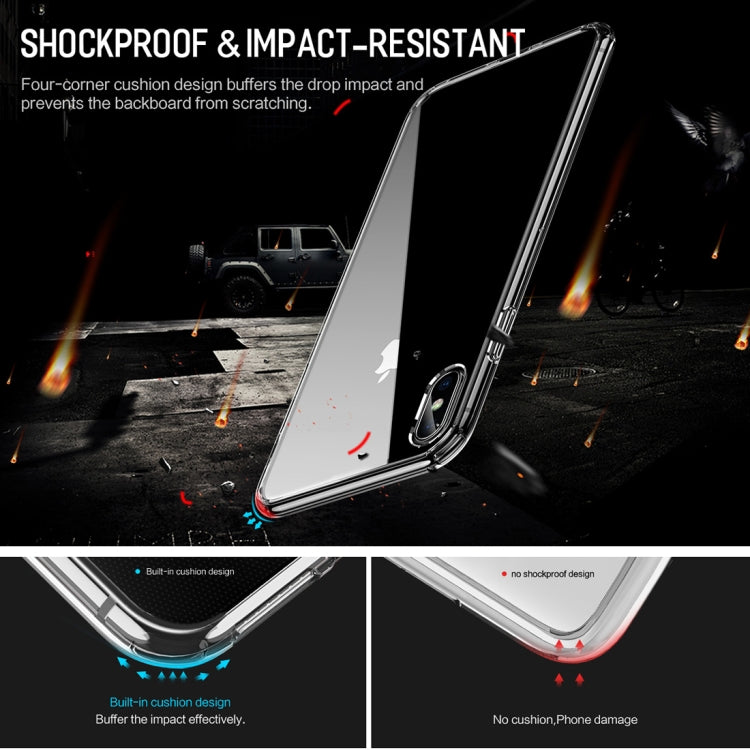 For iPhone X / XS ROCK Pure Series Slim TPU + HD PC Protective Case(Transparent)