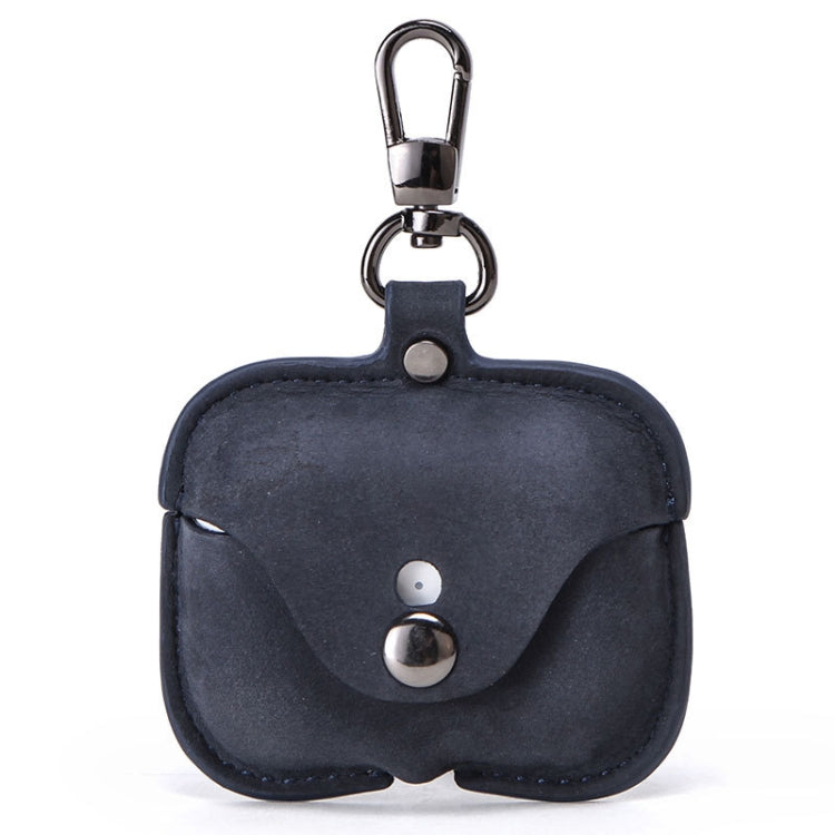 CF1108 For AirPods Pro Crazy Horse Texture Earphone Protective Leather Case with Hook