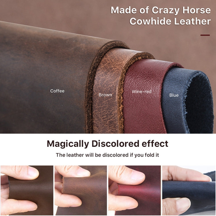 CF1111 For Huawei FreeBuds 3 Crazy Horse Texture Clamshell Earphone Protective Leather Case with Hook