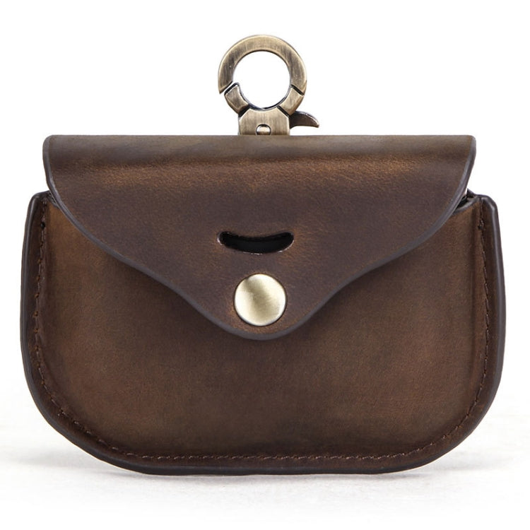 CF1107 For Sony WF-1000XM3 Crazy Horse Texture Clamshell Earphone Protective Leather Case with Hook